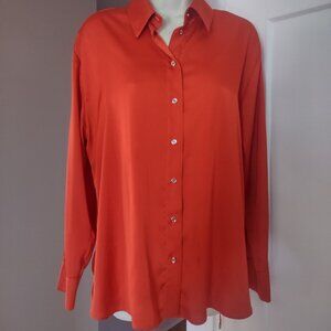 ZARA Flowy Satin Effect Shirt With Back Gathers - SMALL (runs large)